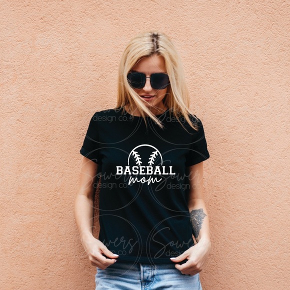 Sowers Design Co. Tops - Black "Baseball Mom" Short Sleeve Tee